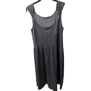 Max Mara/Weekend Brown Shoulder Straps Bronze Metal Ring Clasps Dress round